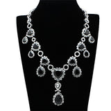 Rhodium Brass Jewelry Sets with AAA Grade CZ  in Jet
