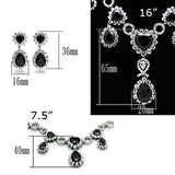Rhodium Brass Jewelry Sets with AAA Grade CZ  in Jet