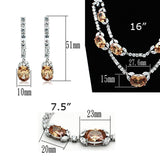 Rhodium Brass Jewelry Sets with AAA Grade CZ  in Champagne