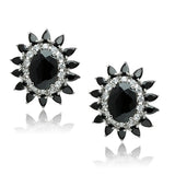 Rhodium Brass Jewelry Sets with AAA Grade CZ  in Jet