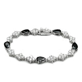 Rhodium Brass Jewelry Sets with AAA Grade CZ  in Jet