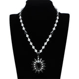 Rhodium Brass Jewelry Sets with AAA Grade CZ  in Jet