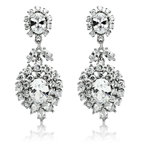 Rhodium Brass Jewelry Sets with AAA Grade CZ  in Clear