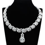 Rhodium Brass Jewelry Sets with AAA Grade CZ  in Clear