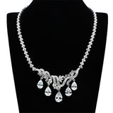 Rhodium Brass Jewelry Sets with AAA Grade CZ  in Clear