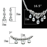 Rhodium Brass Jewelry Sets with AAA Grade CZ  in Clear