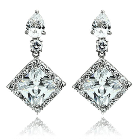 Rhodium Brass Jewelry Sets with AAA Grade CZ  in Clear