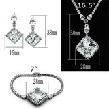 Rhodium Brass Jewelry Sets with AAA Grade CZ  in Clear