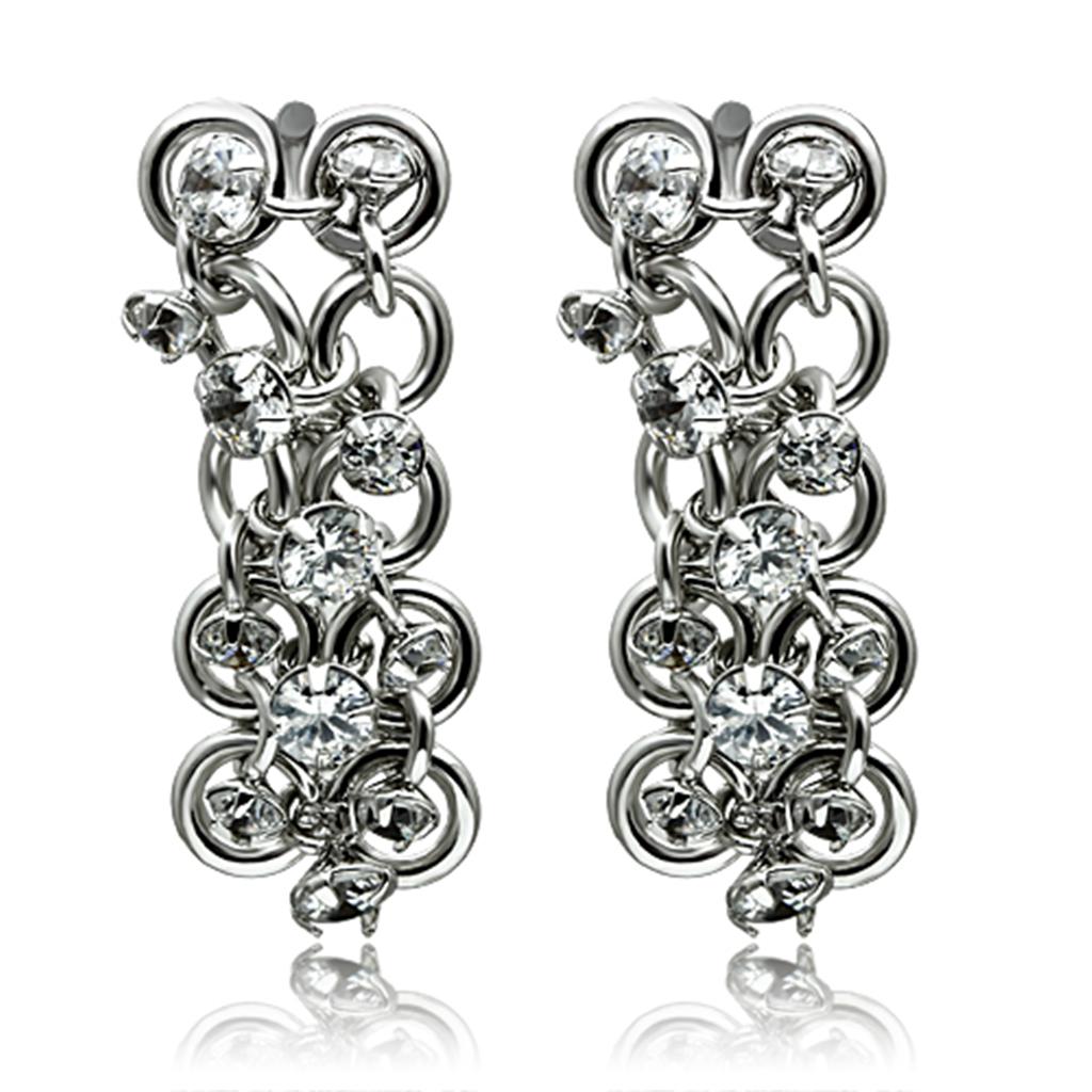 Rhodium Brass Jewelry Sets with AAA Grade CZ  in Clear