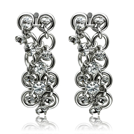 Rhodium Brass Jewelry Sets with AAA Grade CZ  in Clear