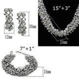 Rhodium Brass Jewelry Sets with AAA Grade CZ  in Clear