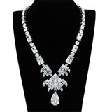 Rhodium Brass Jewelry Sets with AAA Grade CZ  in Clear