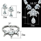 Rhodium Brass Jewelry Sets with AAA Grade CZ  in Clear
