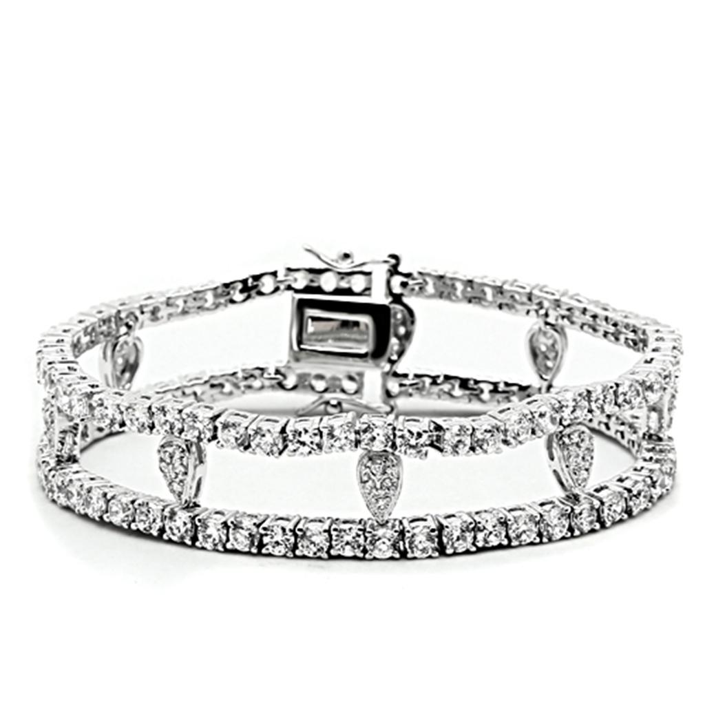 Rhodium Brass Jewelry Sets with AAA Grade CZ  in Clear