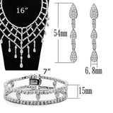 Rhodium Brass Jewelry Sets with AAA Grade CZ  in Clear