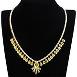 Gold Brass Jewelry Sets with AAA Grade CZ  in Topaz