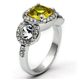 Rhodium Brass Ring with Synthetic Synthetic Glass in Topaz