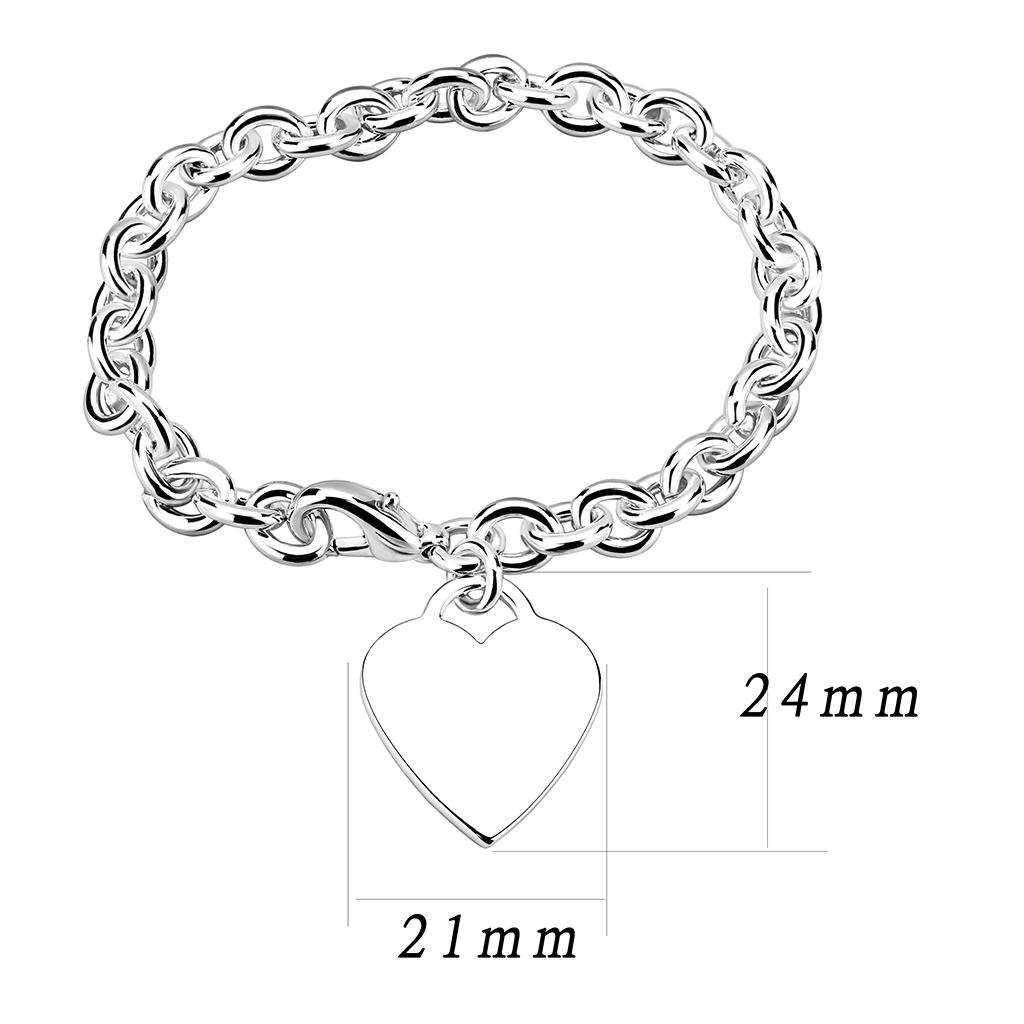 Silver Brass Bracelet with No Stone