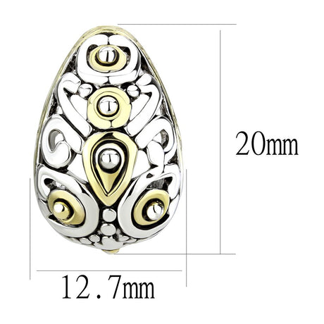 Gold+Rhodium Brass Earrings with No Stone