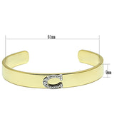 Gold+Rhodium White Metal Bangle with Top Grade Crystal  in Clear