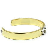 Gold+Rhodium White Metal Bangle with Top Grade Crystal  in Clear