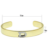 Gold+Rhodium White Metal Bangle with Top Grade Crystal  in Clear