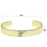 Gold+Rhodium White Metal Bangle with Top Grade Crystal  in Clear