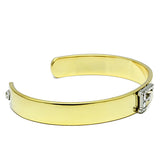 Gold+Rhodium White Metal Bangle with Top Grade Crystal  in Clear
