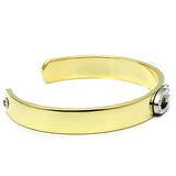 Gold+Rhodium White Metal Bangle with Top Grade Crystal  in Clear