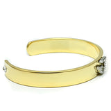Gold+Rhodium White Metal Bangle with Top Grade Crystal  in Clear