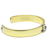 Gold+Rhodium White Metal Bangle with Top Grade Crystal  in Clear