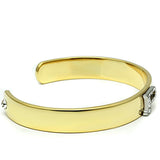 Gold+Rhodium White Metal Bangle with Top Grade Crystal  in Clear