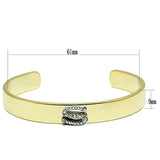 Gold+Rhodium White Metal Bangle with Top Grade Crystal  in Clear