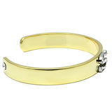Gold+Rhodium White Metal Bangle with Top Grade Crystal  in Clear