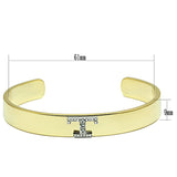 Gold+Rhodium White Metal Bangle with Top Grade Crystal  in Clear