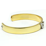 Gold+Rhodium White Metal Bangle with Top Grade Crystal  in Clear