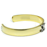 Gold+Rhodium White Metal Bangle with Top Grade Crystal  in Clear