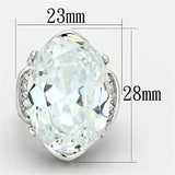Rhodium Brass Ring with AAA Grade CZ  in Clear