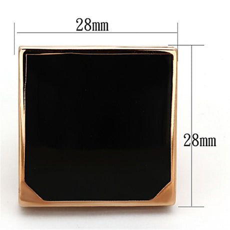 Rose Gold Brass Ring with Synthetic Synthetic Glass in Clear