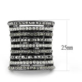 Ruthenium Brass Ring with Top Grade Crystal  in Black Diamond