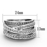 Rhodium Brass Ring with Top Grade Crystal  in Clear