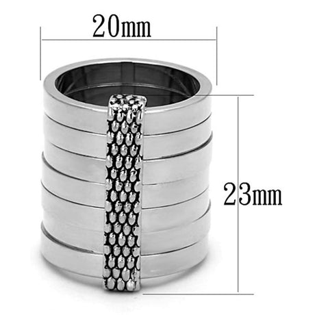 Rhodium Brass Ring with Epoxy  in Jet