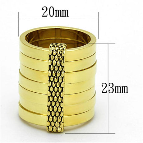Gold Brass Ring with Epoxy  in Jet