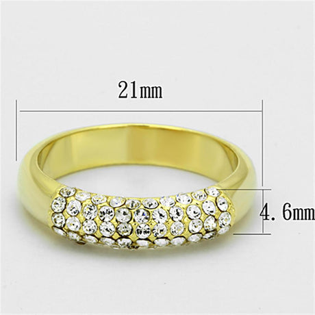 Gold Brass Ring with Top Grade Crystal  in Clear