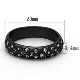 TIN Cobalt Black Brass Ring with Top Grade Crystal  in Black Diamond