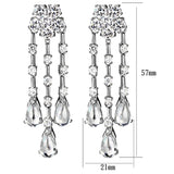 Rhodium Brass Jewelry Sets with AAA Grade CZ  in Clear