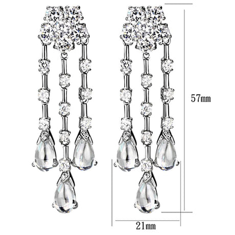 Rhodium Brass Jewelry Sets with AAA Grade CZ  in Clear