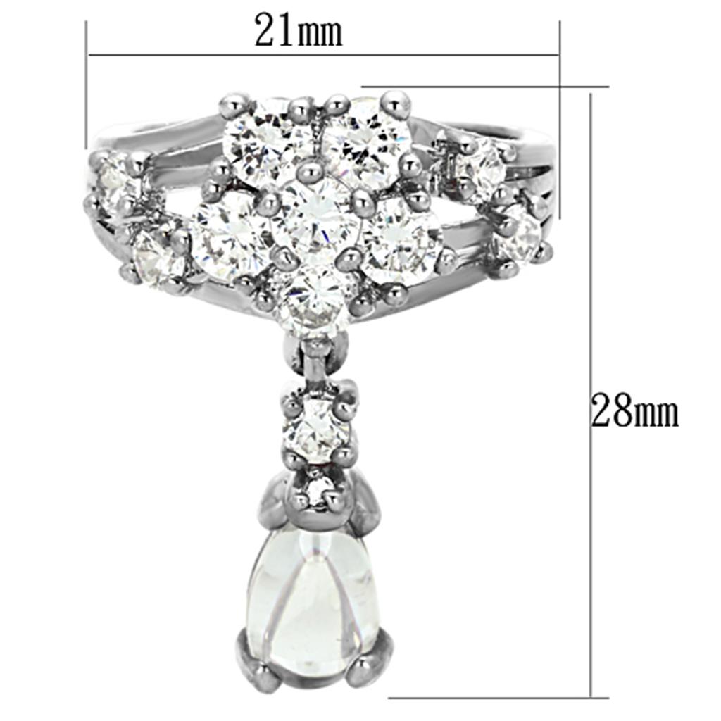 Rhodium Brass Jewelry Sets with AAA Grade CZ  in Clear