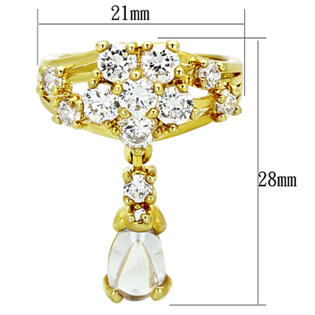 Gold Brass Jewelry Sets with AAA Grade CZ  in Clear