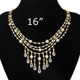 Gold Brass Jewelry Sets with AAA Grade CZ  in Clear